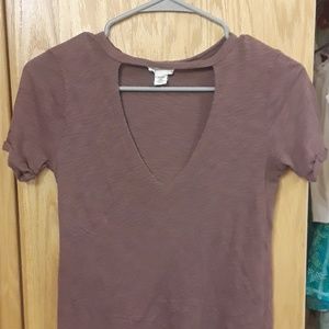 Purple Cutout Choker TShirt